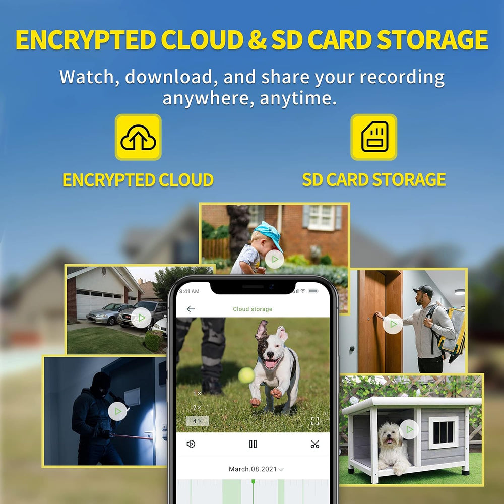 Septekon 2K Outdoor WiFi Security Camera, Plug-in Bullet Camera, 4 Pack
