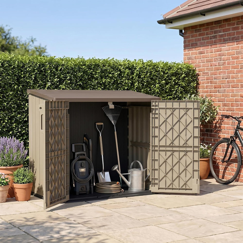 Outdoor Storage Box & Cabinet 36 Cu Ft, Patio Storage Box, Brown