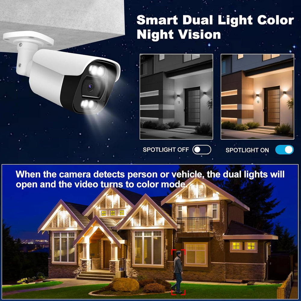 5MP Full Color Bullet IP Security Camera, Two Way Talk, 2.8mm Lens