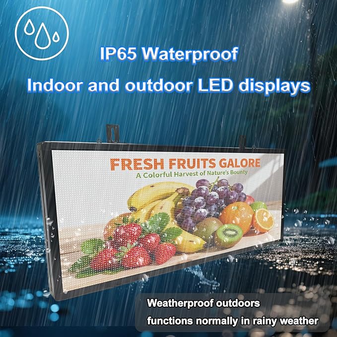 P6 Programmable LED Sign 40"x17", Outdoor Waterproof Digital Messag...