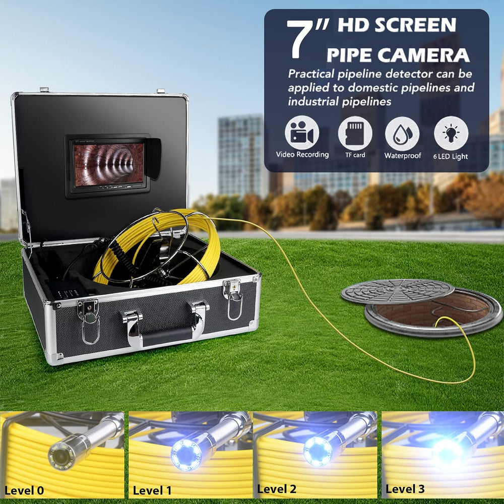 Sewer Camera 7″ Monitor Plumbing Snake Pipe Inspection Video Camera