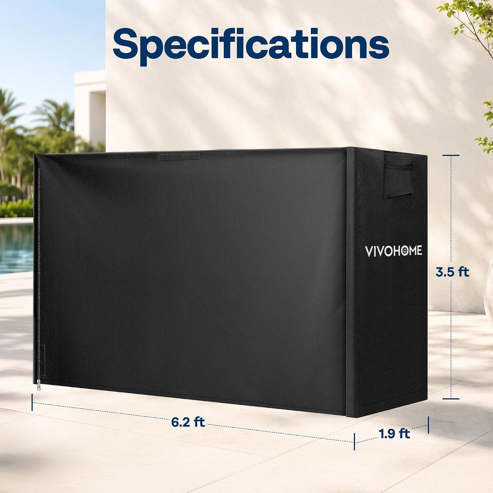 VIVOHOME 6ft Waterproof Outdoor Firewood Log Rack Cover, Black
