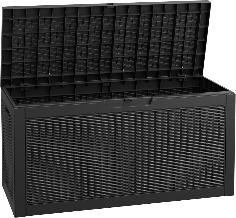 Fancyango 60 Gallon Outdoor Storage Deck Box Waterproof, Black