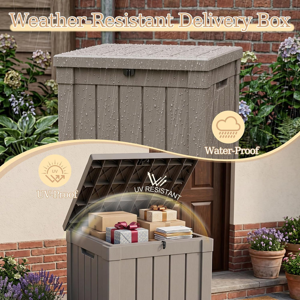 Outdoor Storage Box, 70 Gallon Waterproof Package Delivery Boxes