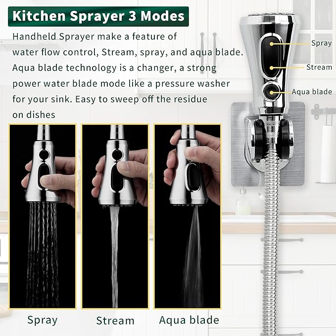 CECEFIN Kitchen Faucet Hose Attachment, Sink Sprayer Replacement Head
