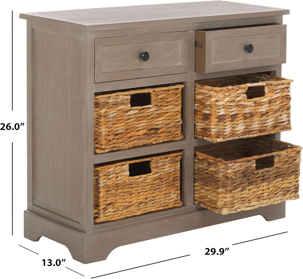 SAFAVIEH Herman Wood Storage Cabinet, 27.5" Farmhouse White Washed AMH5702G