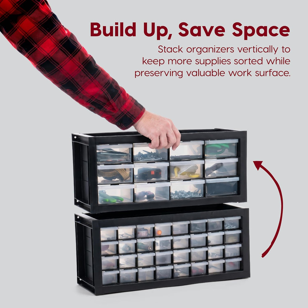 IRIS USA 32-Drawer Tool Organizer, Nuts & Bolts, Small Parts, Black