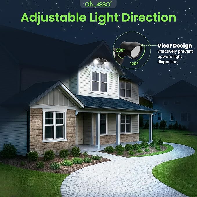 ALUSSO Dusk to Dawn Outdoor Lighting, 25W 2000LM Dusk Till Dawn Outdoor Light