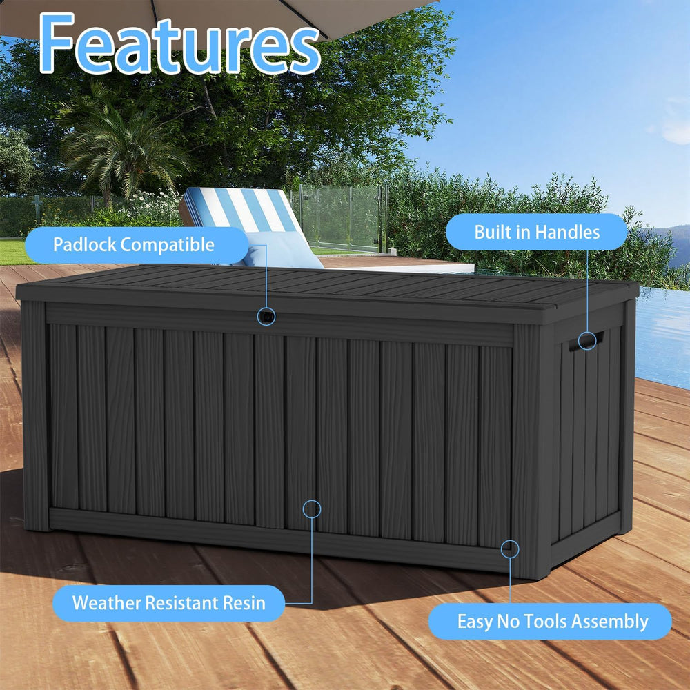 Deck Box Large Outdoor Storage for Patio Furniture, Outdoor Cushions, Garden ...