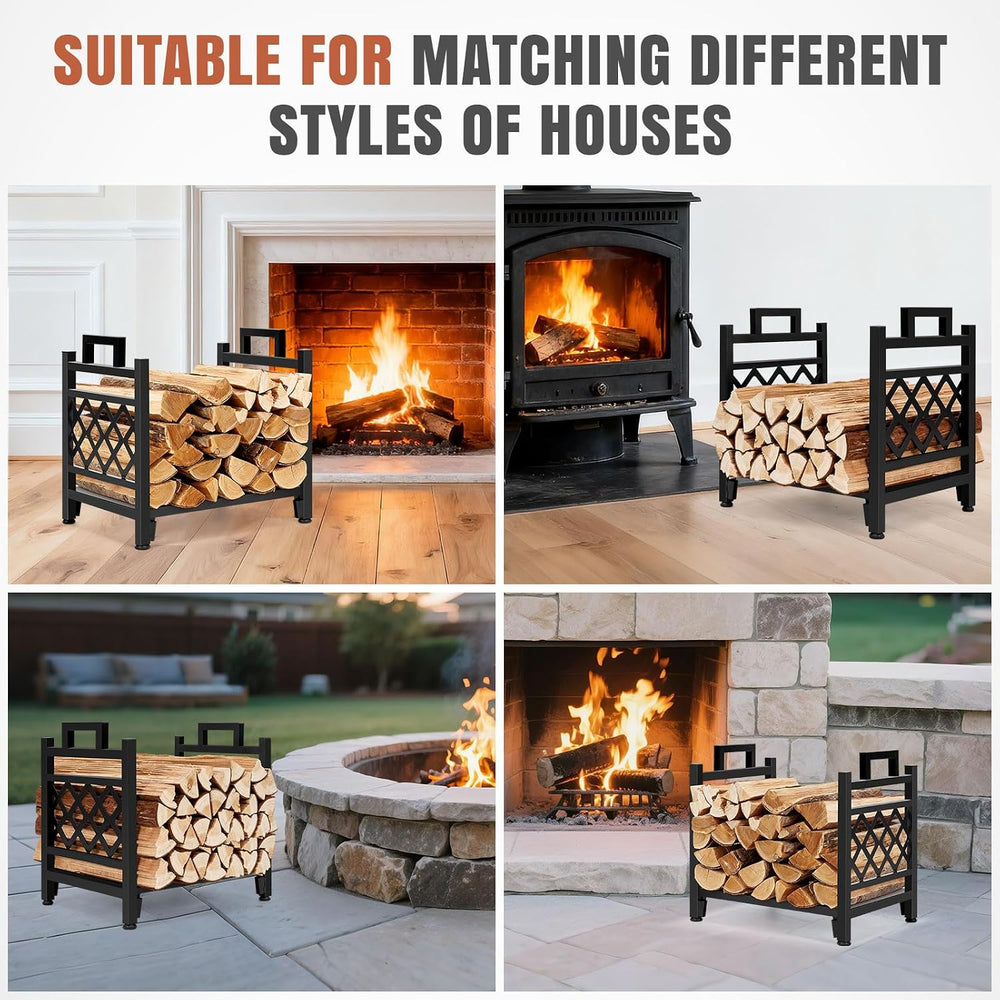 INNO STAGE Firewood Log Rack, Iron Wood Lumber Storage Holder for Fireplace