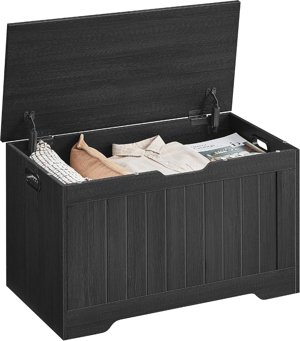 VASAGLE Storage Chest, 29.9 Inches Width Bench with 2 Safety Hinges