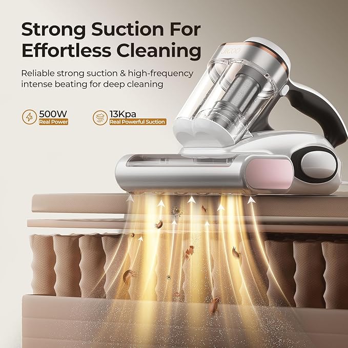 JIGOO Bed Vacuum Cleaner with Dust Sensor, Mattress Vacuum Cleaner with UV &