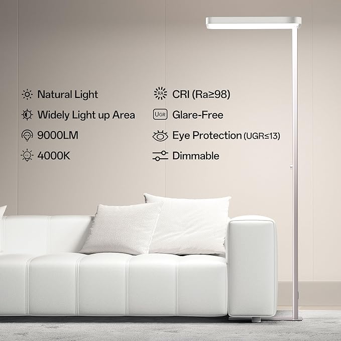 Homelist LH1 Superlight 77'' Floor Lamp, 100W Full-Spectrum Eye-Care ...