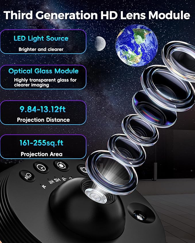 Galaxy Projector for Bedroom, 13 in 1 Home Planetarium Star Constellation