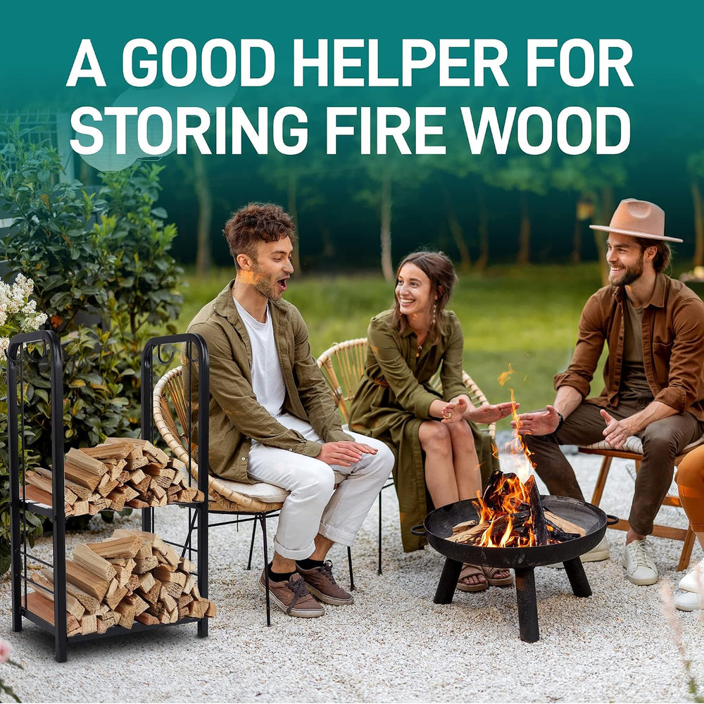 SereneLife Firewood Storage Rack - Heavy Duty Wood Stackers Organizer, 220 lb...