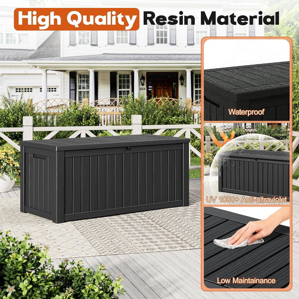 Outdoor Deck Storage Box,Resin Deck Boxes Indoor and outdoor, Waterproof Stor...