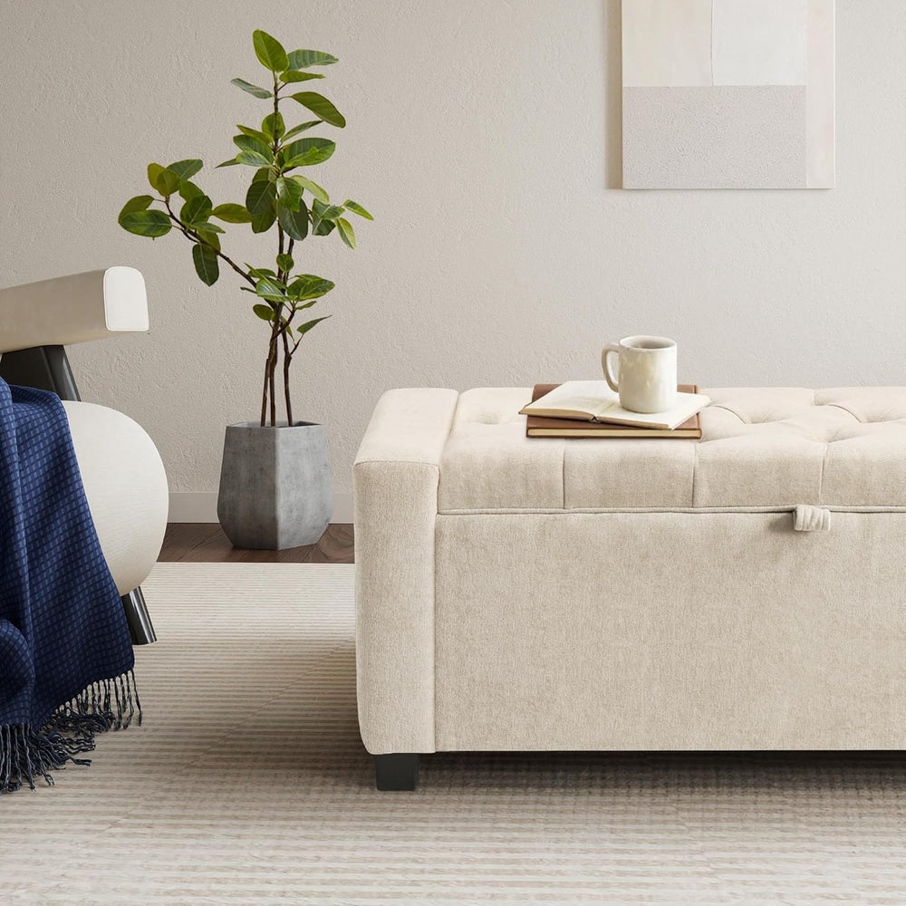 GRAINELL 42.13” Storage Ottoman Bench, Upholstered Tufted Bedroom Bench