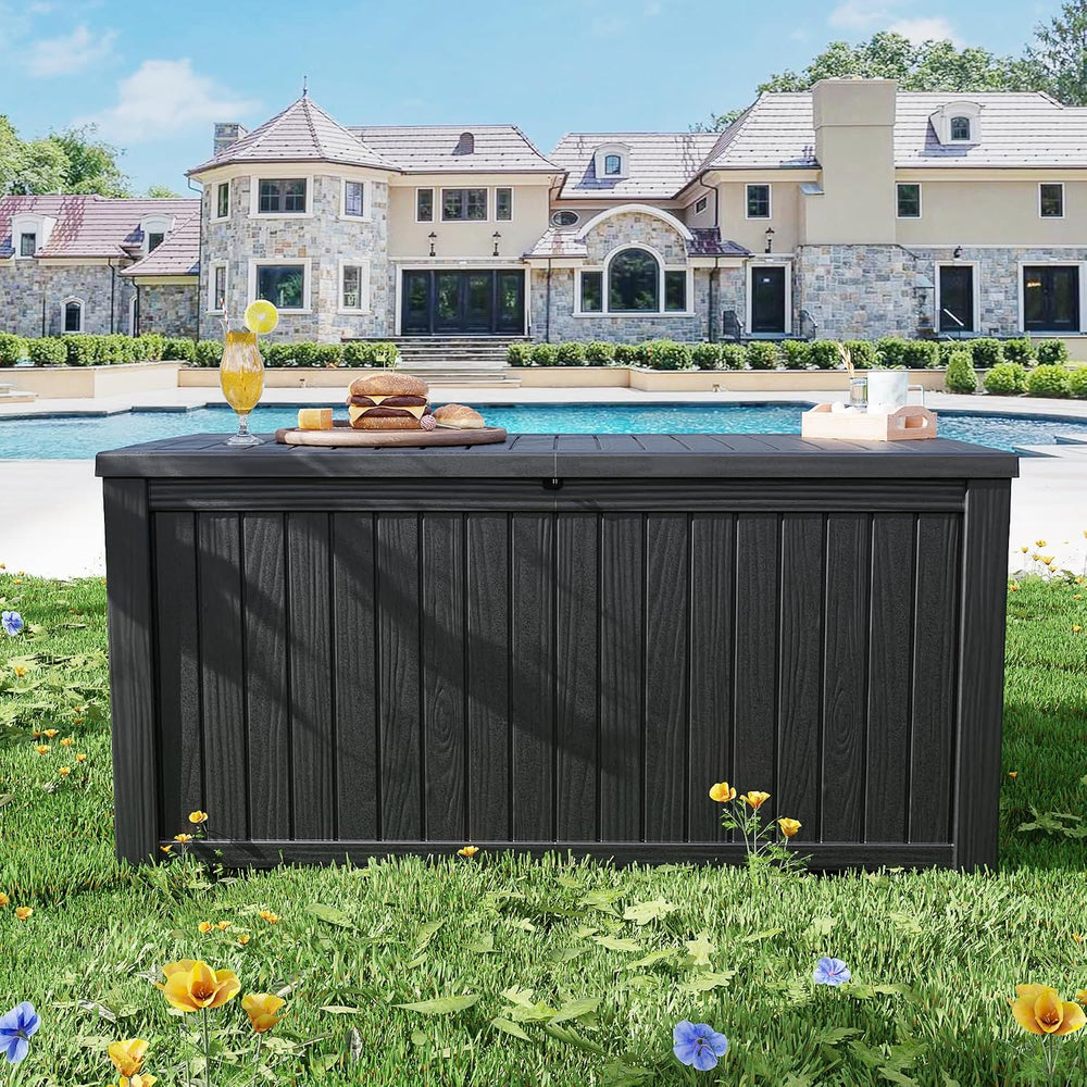 PatioZen 200 Gallon Deck Box, Outdoor Storage Box, Outdoor Storage Box for Cu...