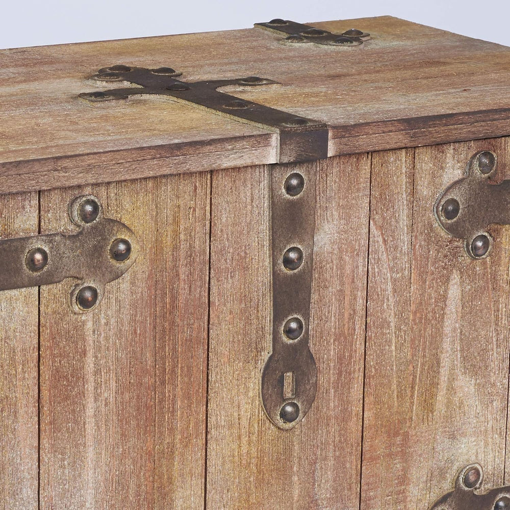 Household Essentials Victorian Style Decorative Trunk in Chinese Fir Wood wit...
