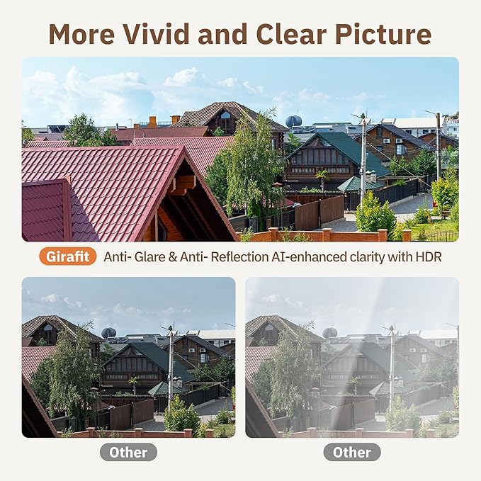 Girafit 3MP 2K Window Camera, 2.4GHz&5GHz WiFi Indoor Cameras (2 Pack)