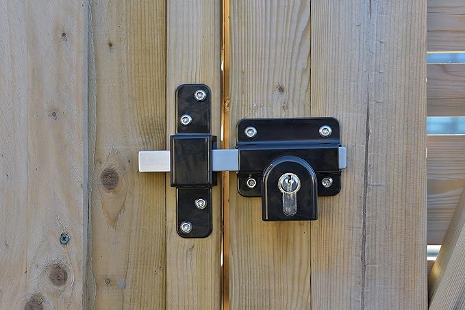 GateMate Long Throw Gate Lock 1490096, Euro Profile Keyed Both Sides Gate Lock