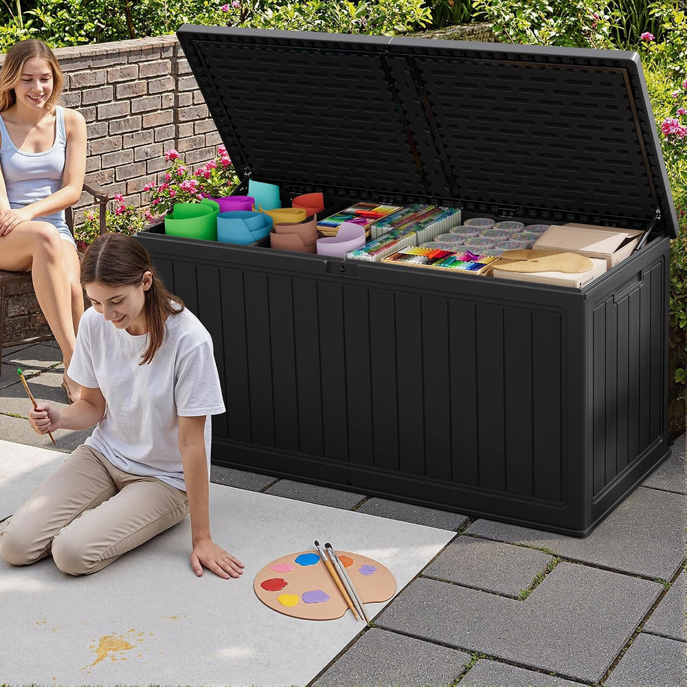 JUMMICO HDPE 270 Gallon Deck Box Double-Wall with Divider
