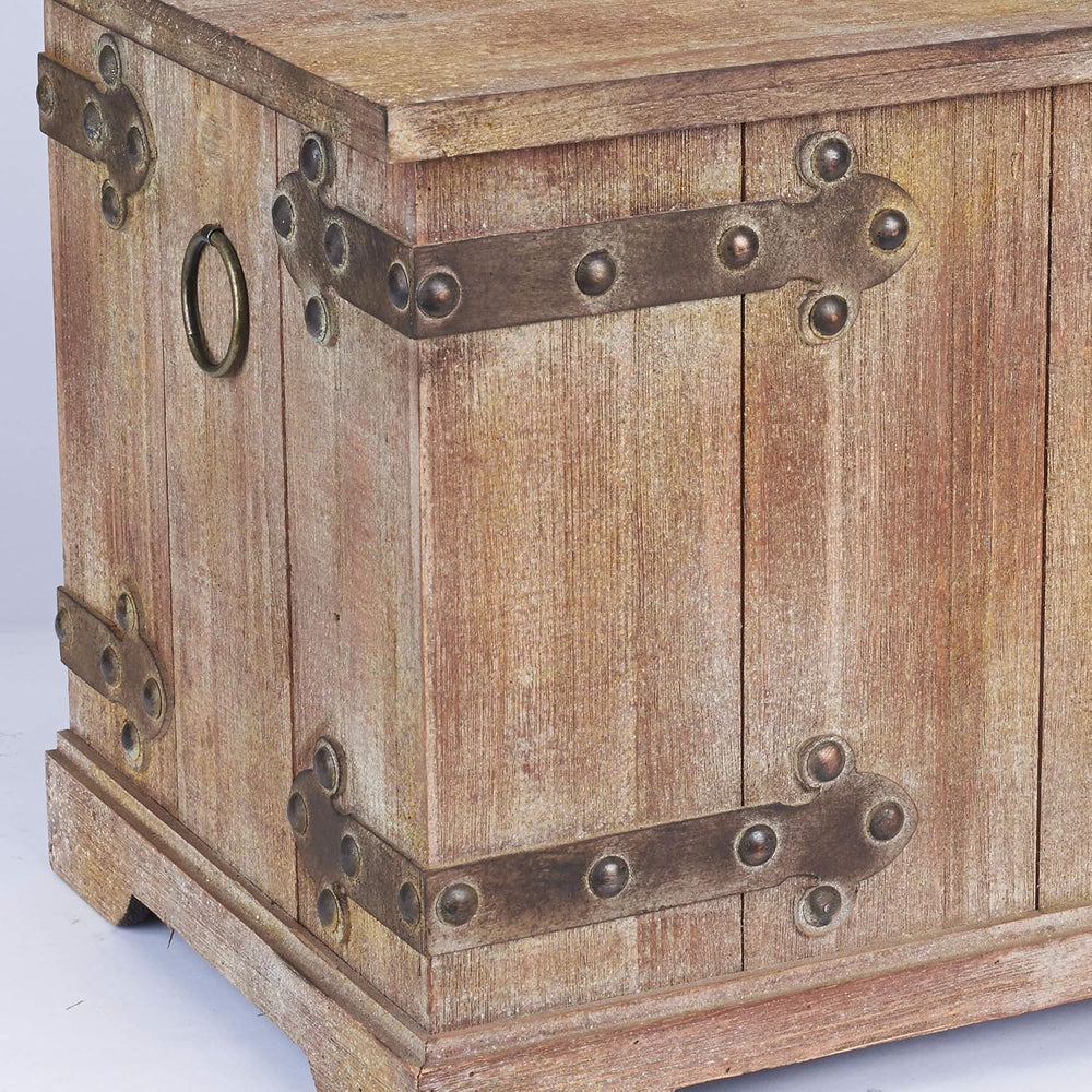 Household Essentials Victorian Style Decorative Trunk in Chinese Fir Wood wit...