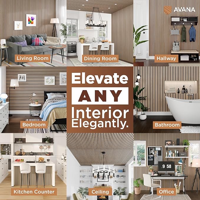 Avana Acoustic Wood Wall Panels – 94.4 X 12.6 Inch White Oak Acoustic Panels ...