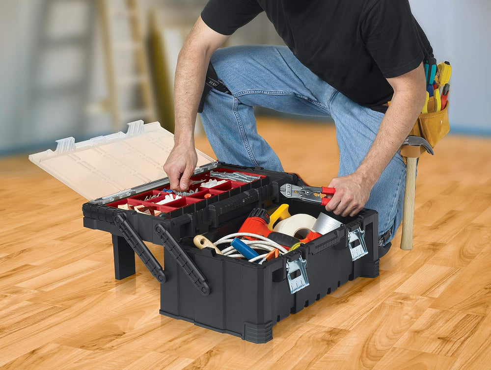 Keter 17187311 Tool Box Including Assorted Master Pro Series Cantilever Tool ...