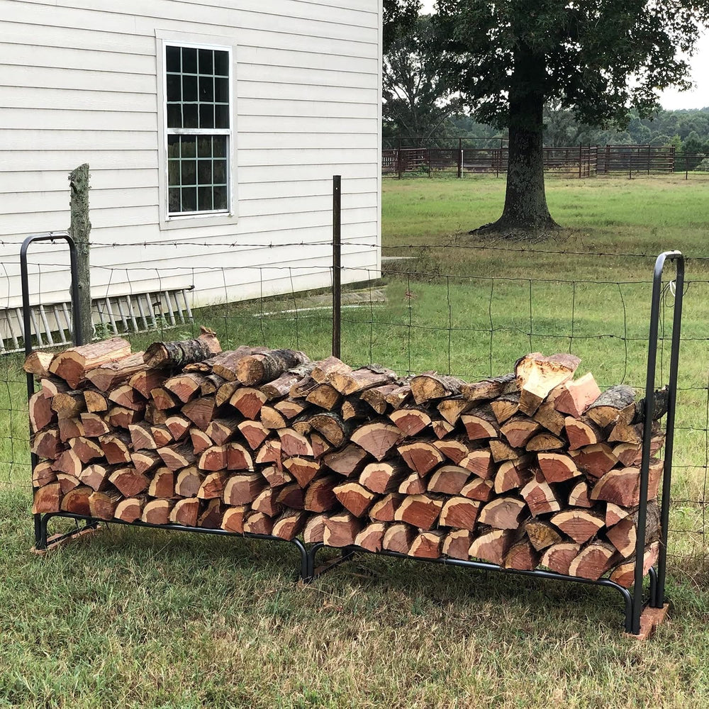 8ft Firewood Rack Outdoor with Oxford Fabric Cover Set, Weather Resistant Fir...