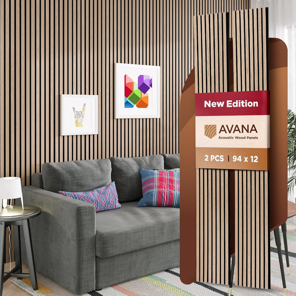 Avana Acoustic Wood Wall Panels – 94.4 X 12.6 Inch White Oak Acoustic Panels ...