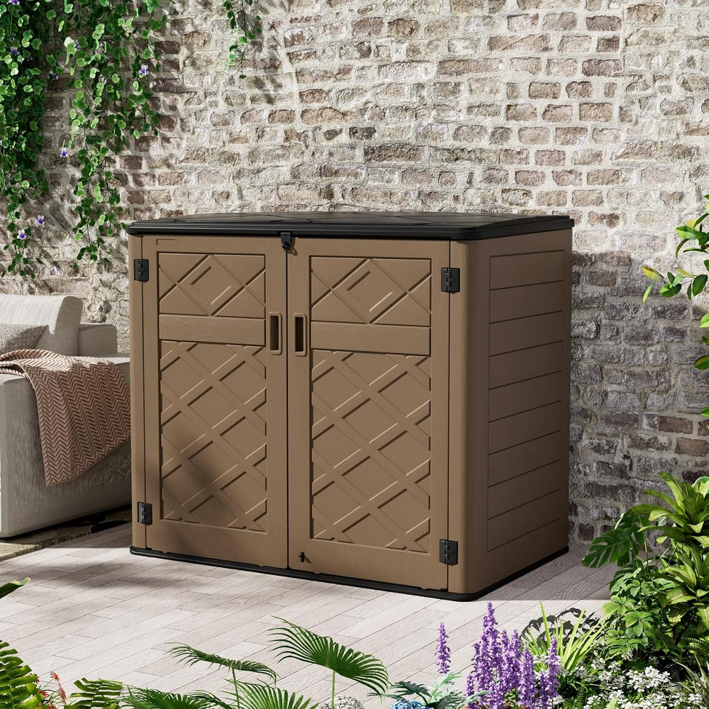 Mrosaa Resin Outdoor Storage Shed, Outdoor Storage Box Waterproof for Garden ...