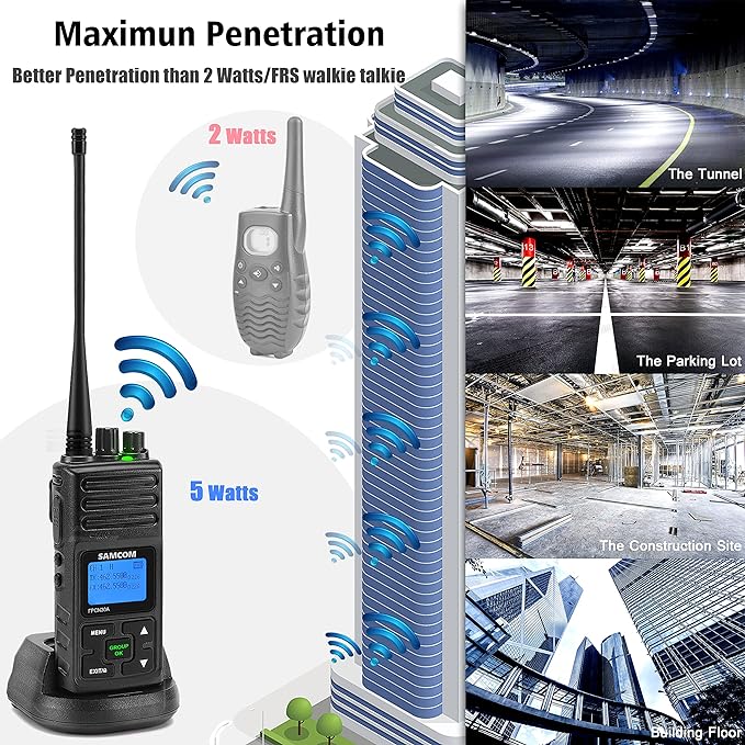 SAMCOM Two Way Radio with Shoulder Speaker Mic, 5W High Power 2 Way Radios Lo...