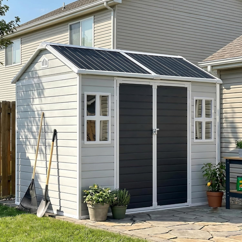 Restland 8x6 FT Resin Storage Shed with Floor & Windows