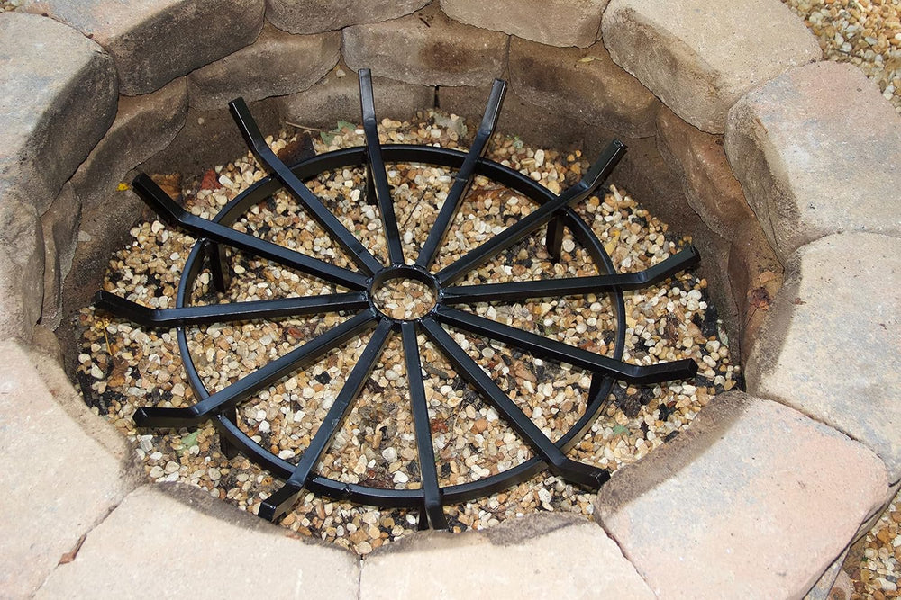 SteelFreak Wagon Wheel Firewood Grate for Fire Pit - Made in the USA (24 Inch)