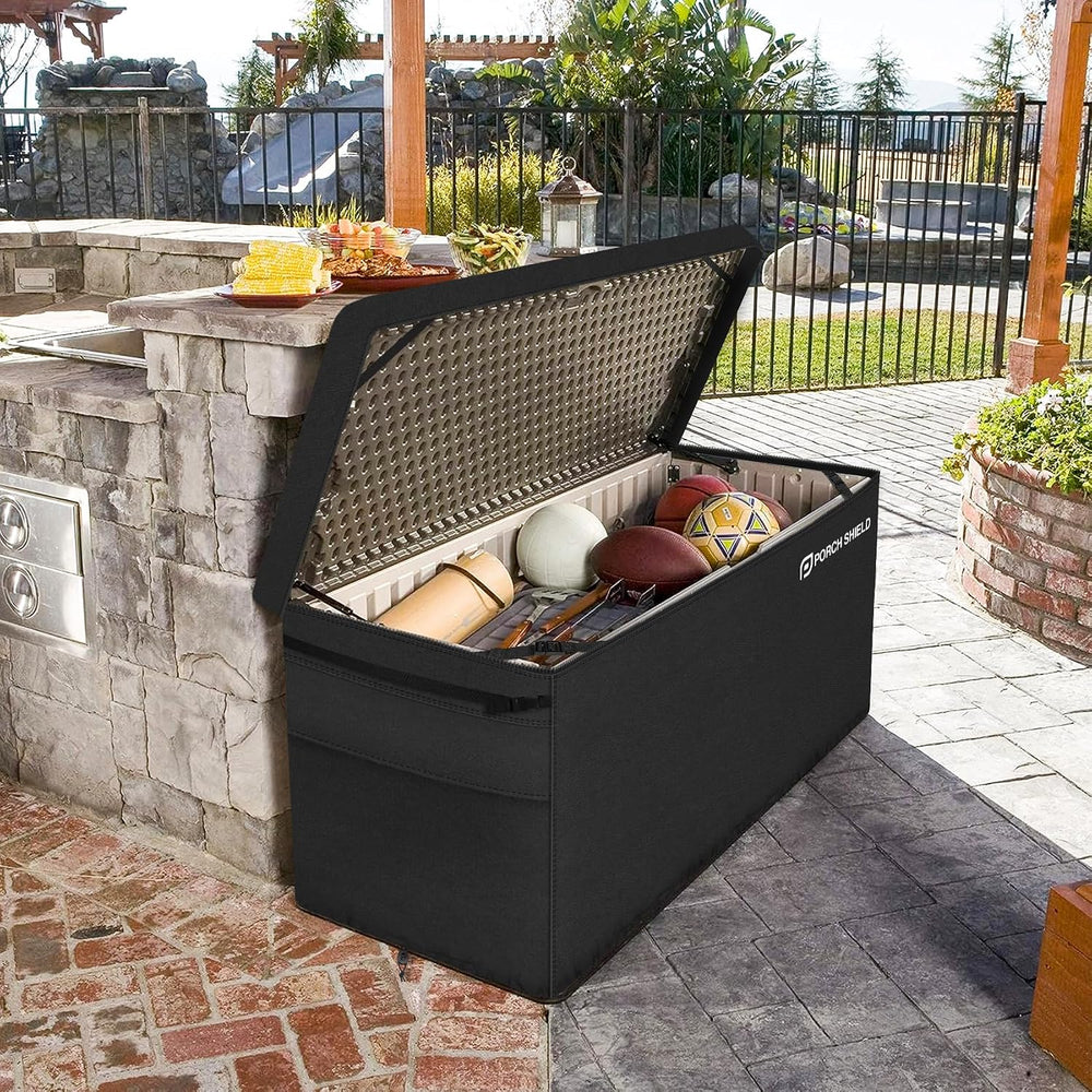 Porch Shield Patio Deck Box Cover (Upgrade), 56 x 26 x 26 inches, Black