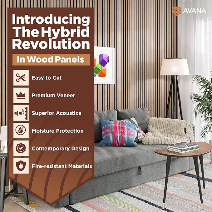 Avana Acoustic Wood Wall Panels – 94.4 X 12.6 Inch White Oak Acoustic Panels ...