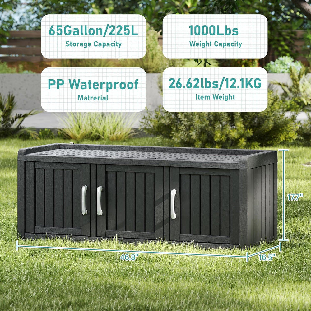 Outdoor Shoe Bench, Waterproof UV-Resistant Indoor Resin Shoe Cabinet, Entryw...