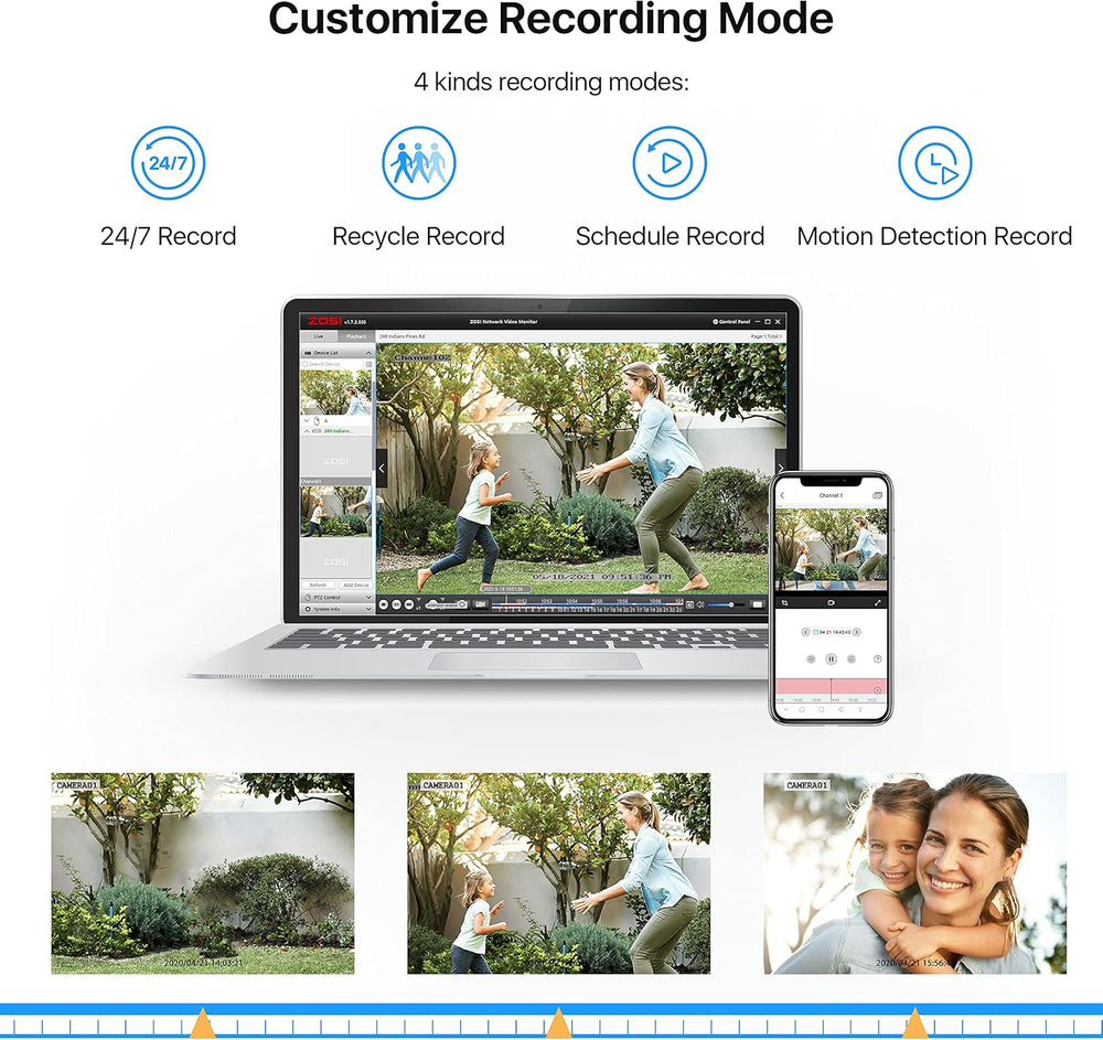 ZOSI 1080P Home Security Camera System, 4X Wired Bullet Cameras, No HDD